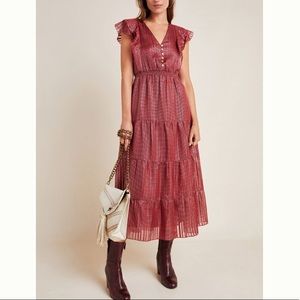 Dolan collection silk and metallic midi dress